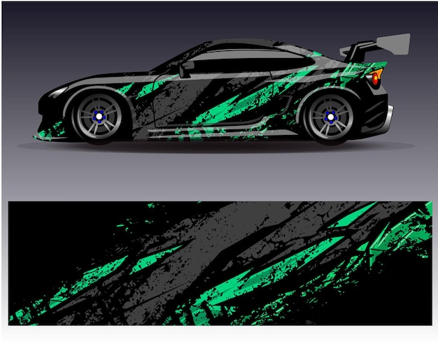 Car wrap design vectorGraphic abstract stripe racing background designs for vehicle rally race