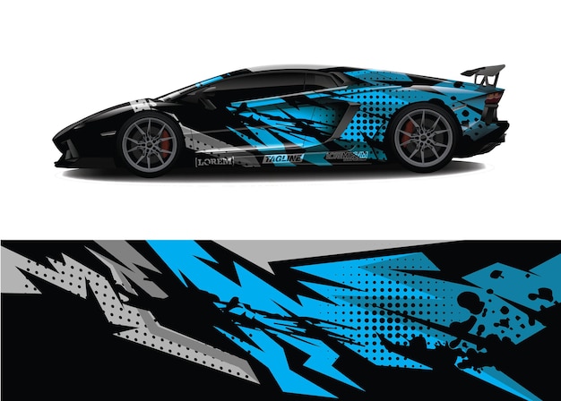 Car wrap graphic racing abstract background for wrap and vinyl sticker