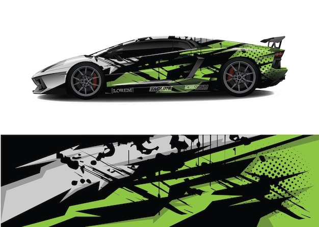 Car wrap graphic racing abstract background for wrap and vinyl sticker