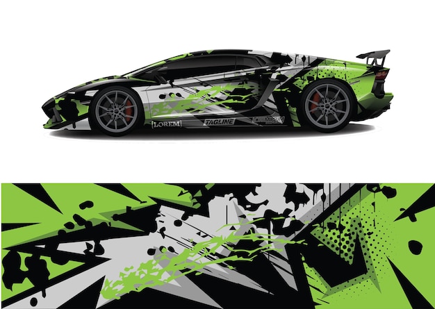 Car wrap graphic racing abstract background for wrap and vinyl sticker