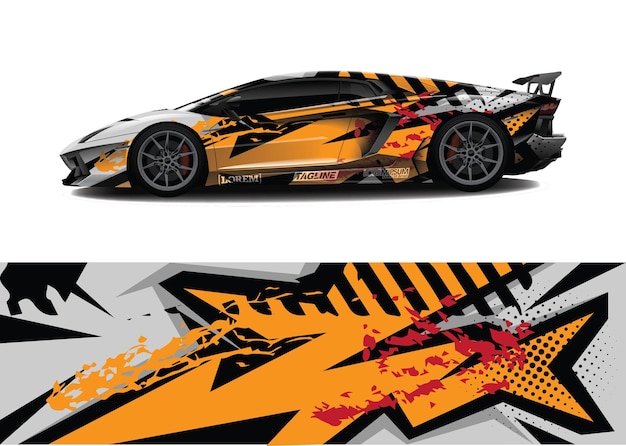 Car wrap graphic racing abstract background for wrap and vinyl sticker