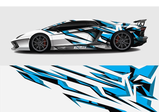 Car wrap graphic racing abstract background for wrap and vinyl sticker