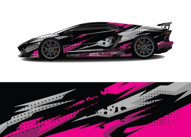 Car wrap graphic racing abstract background for wrap and vinyl sticker