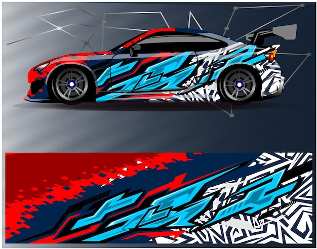 Car wrap graphic racing abstract background for wrap and vinyl sticker