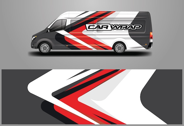 Car Wrap Van Design Vector Graphic Background designs for vehicle Company livery and cargo