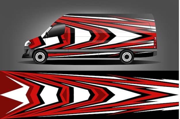 Car wrap van design vector graphic background designs