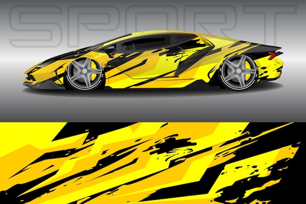 Car wrapping sticker design for racing cars