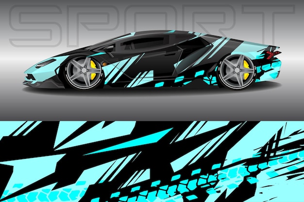 Car wrapping sticker design for racing cars