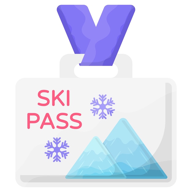 Carabiner Belt Ski Pass ID Card Holder Concept Season Ticket and Badge vector de Winter Season