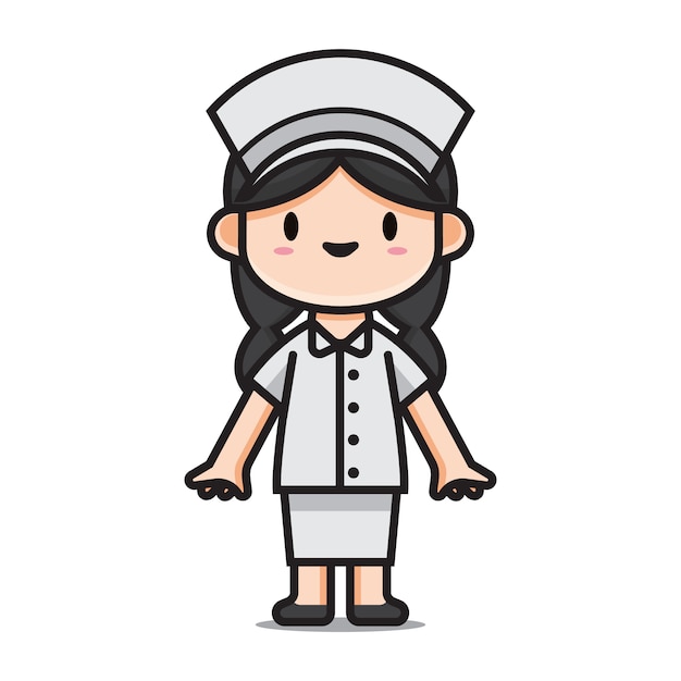 Caracter cute nurse cartoon character