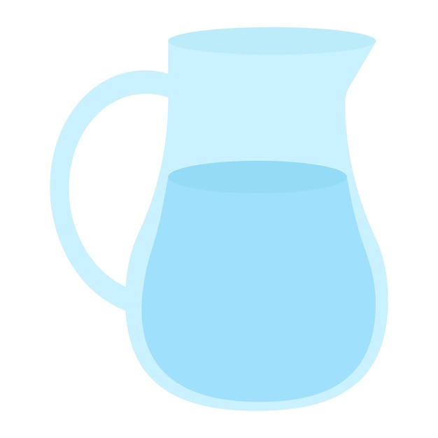 Carafe with water illustration in flat style