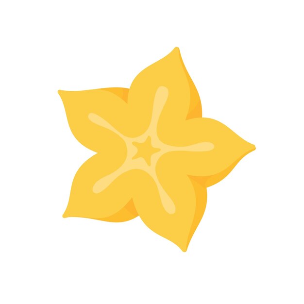 Vector carambola vector star shaped yellow fruit