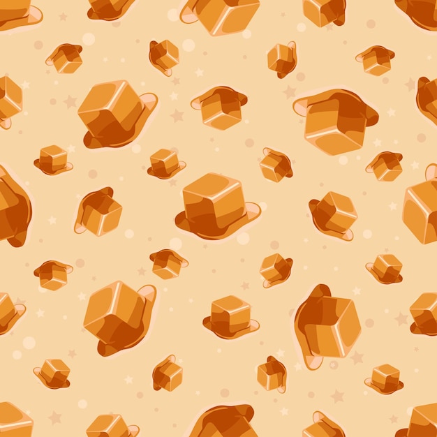 Caramel candy seamless pattern background