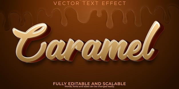 Caramel candy text effect editable sugar and dessert font style