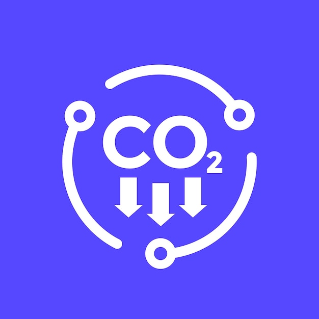 Carbon dioxide emissions, reducing co2 vector icon