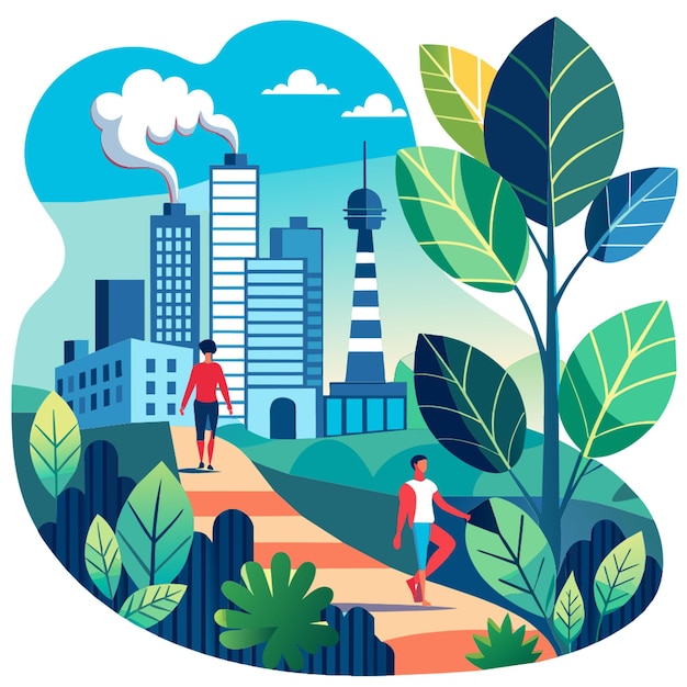 Vector carbon footprint vector illustration flat 2