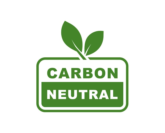 Carbon neutral logo CO2 free green sign Ecology no pollution label