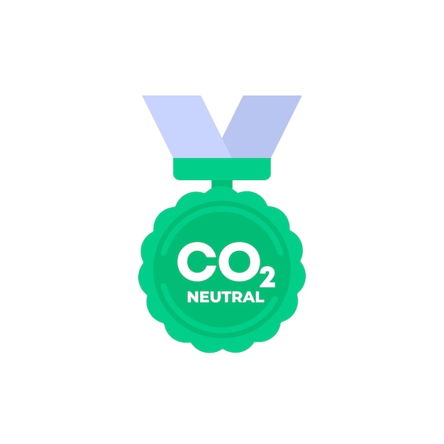 Carbon neutral vector badge medal