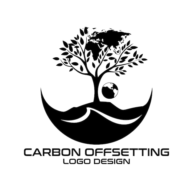 Carbon Offsetting Vector Logo Design