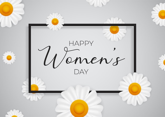 Card for 8 March women's day Abstract background with text and flowers