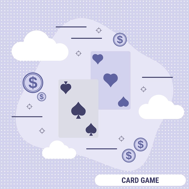 Card game success flat design style vector concept illustration