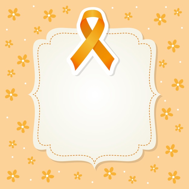 Card layout with an orange ribbon for Maio laranja campaign against violence research of children 18