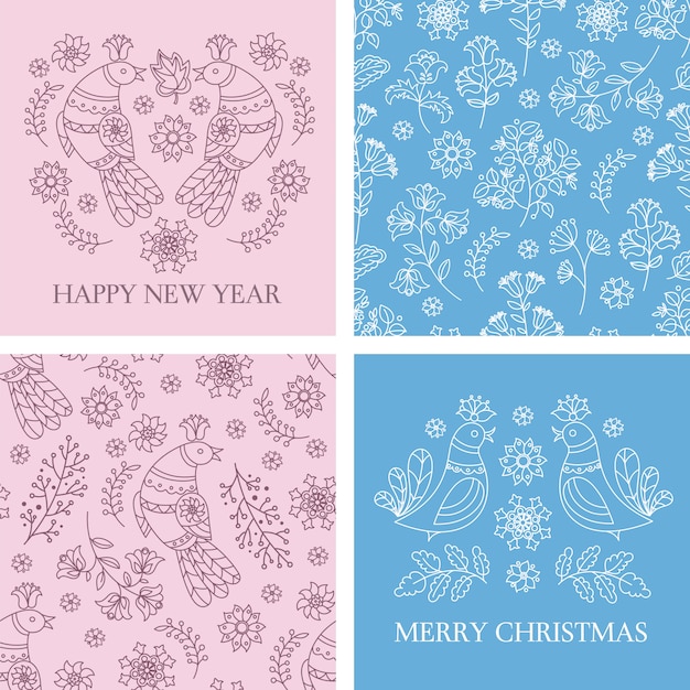 CARD PATTERN SET Merry Christmas 