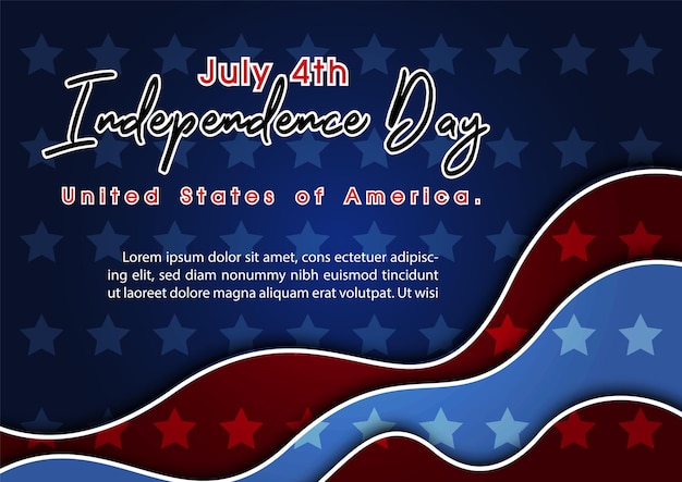 Card and poster of the USA independence day in vector design