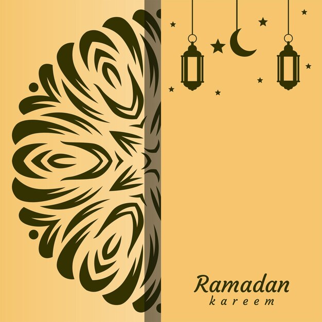 A card with a design that says ramadan kareem.