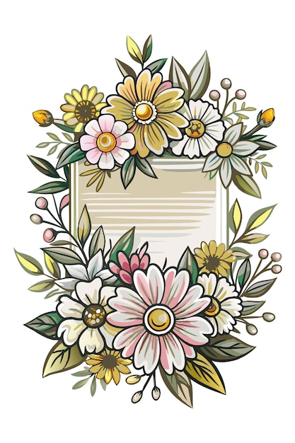 a card with flowers and a blank card