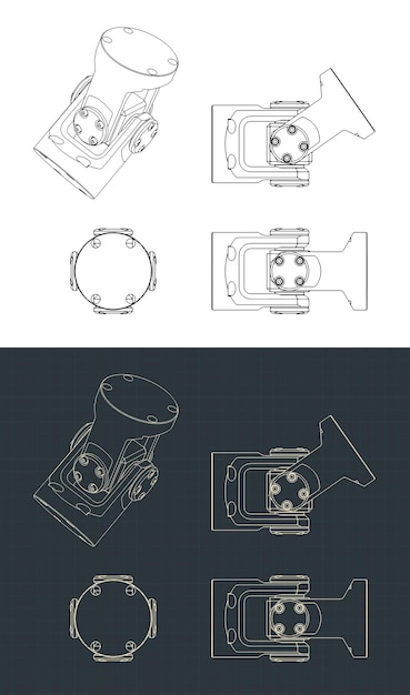 Cardan transmission drawings