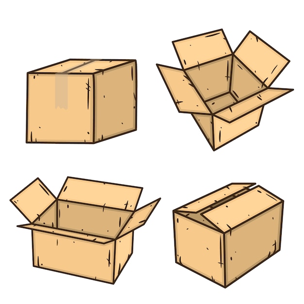 Cardboard box. Carton box isolated