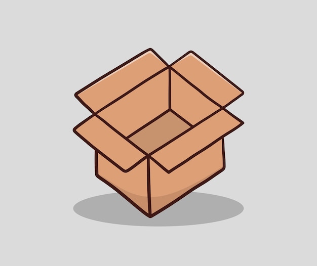 Cardboard box hand drawing illustration