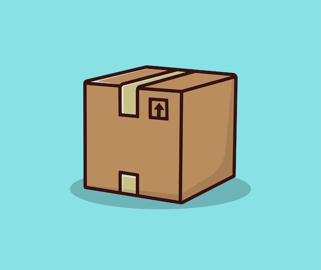 cardboard box hand drawing illustration