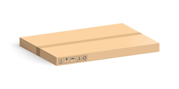 Cardboard box isolated on white background. Layout boxes for delivery.