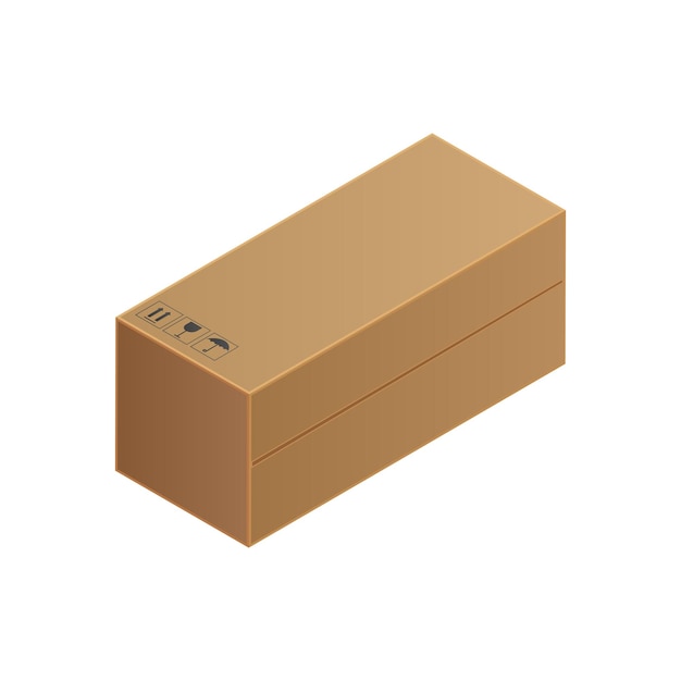 Vector cardboard box realistic vector illustration isolated on white background