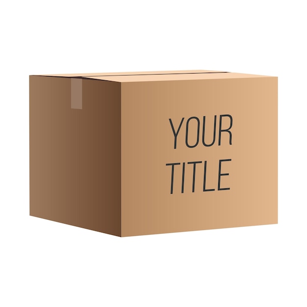 Vector cardboard box on transparent background vector with title