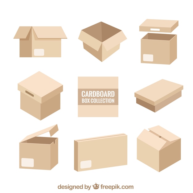 Cardboard boxes collection to shipment