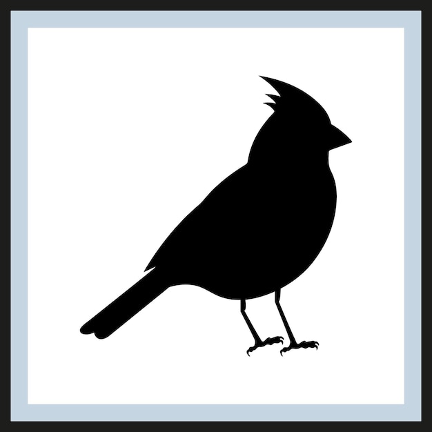 Cardinal Bird Black Silhouette mascot