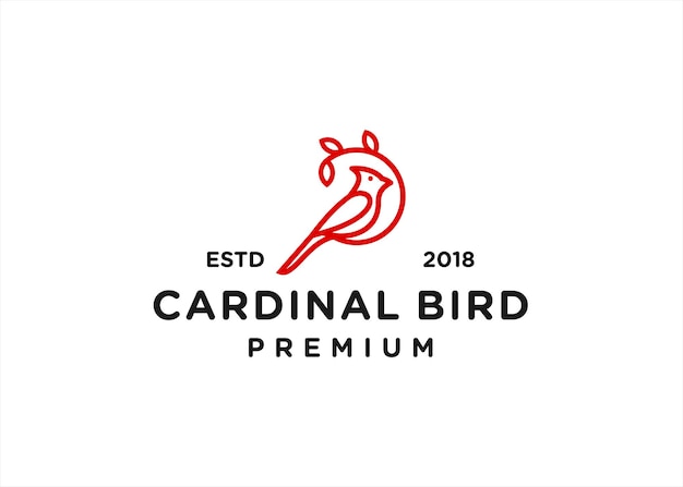 cardinal bird logo design vector illustration