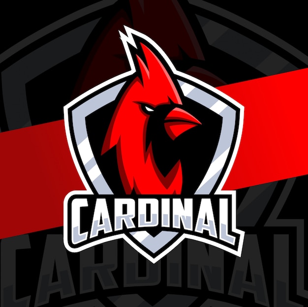 cardinal bird mascot esport logo design