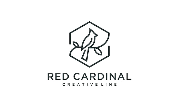 cardinal bird sign outline logo illustration