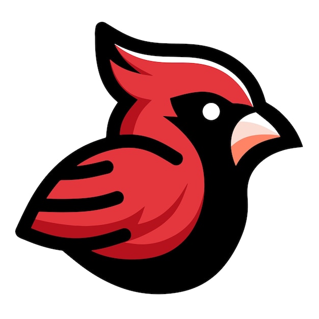 Vector cardinal simple mascot logo illustration