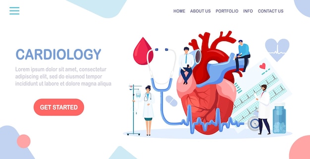 Cardiology, cardiovascular heart diagnostics. Cardiologist doctor diagnosis heart disease, medical check up. Transplantation research, heart attack, hypertension, diabetes