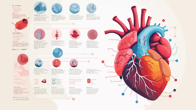 Vector cardiology infographics design on white background