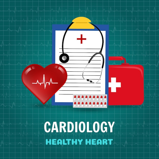 Cardiology staff in vector illustration