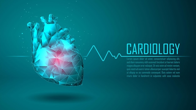 Cardiology technology concept health care with sample text template