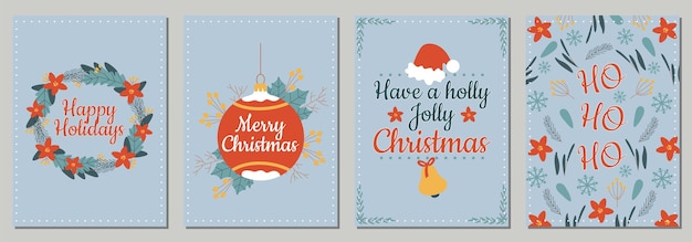 Cards Merry Christmas Vector illustration