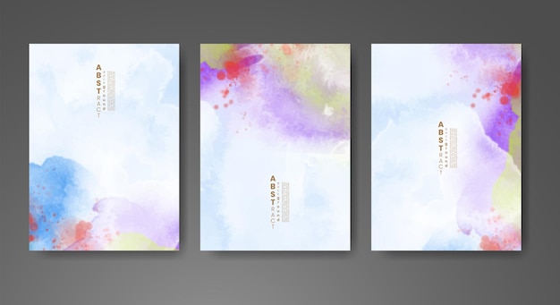 Cards with watercolor background Design for your cover date postcard banner logo