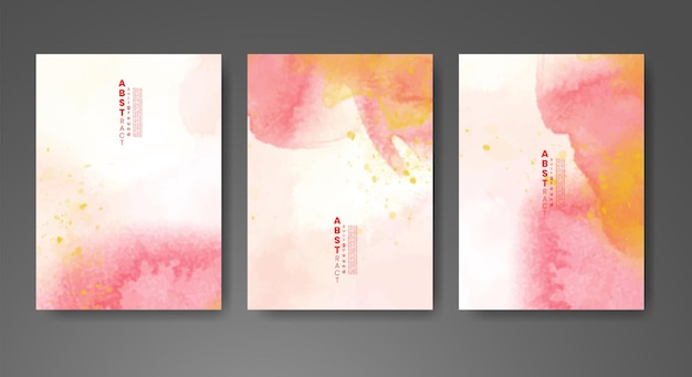 Cards with watercolor background Design for your cover date postcard banner logo